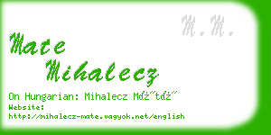 mate mihalecz business card